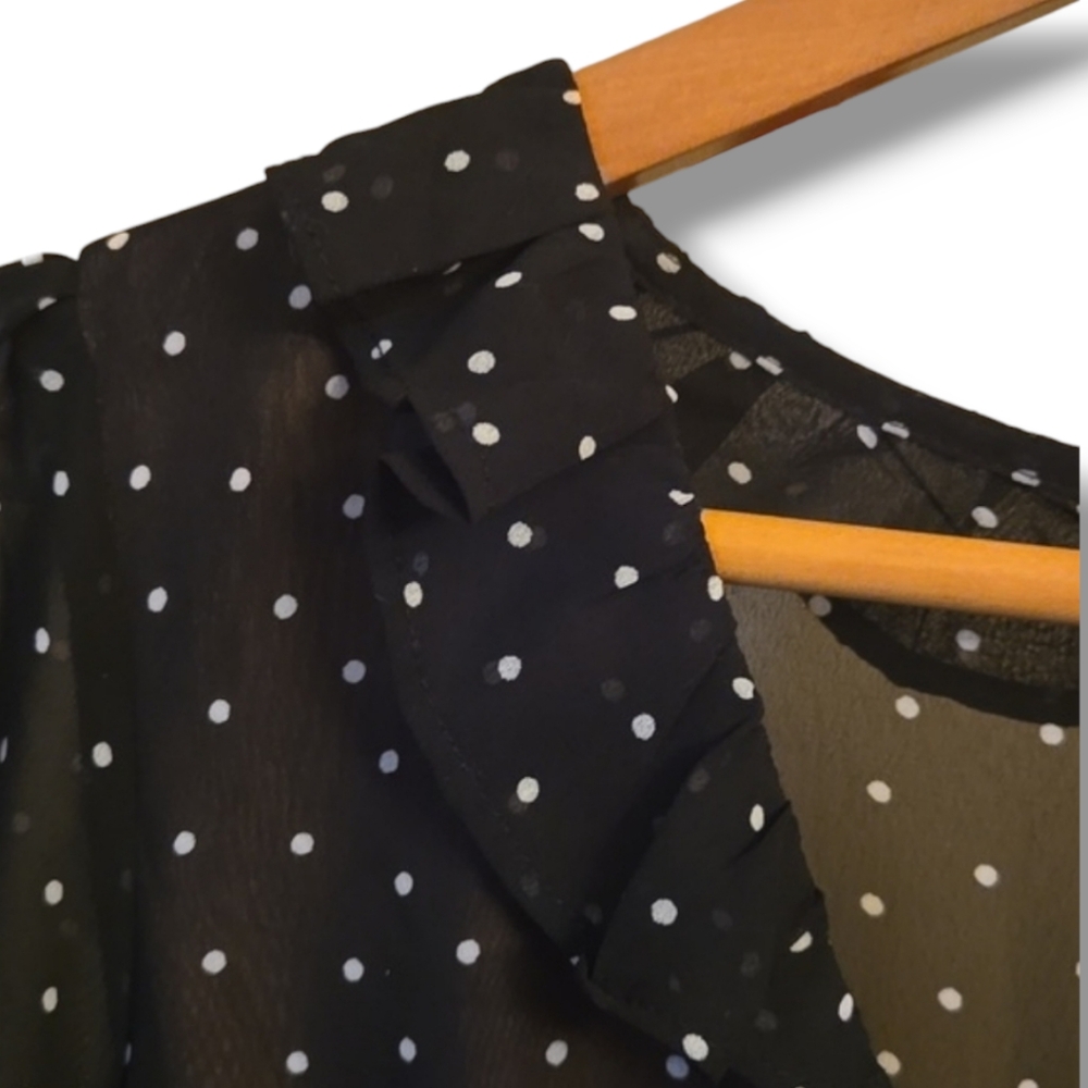 For Love & Lemons Black Polka Dot Sheer Maxi Dress - Picture 5 of 10